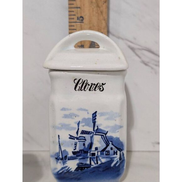 Onge Germany Antique Porcelain Condiments Spice Canister with Lids - Picture 2 of 10